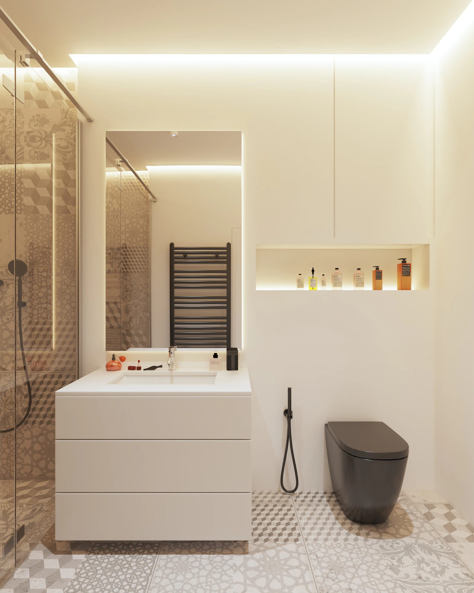 Bagno bianco dal design minimale